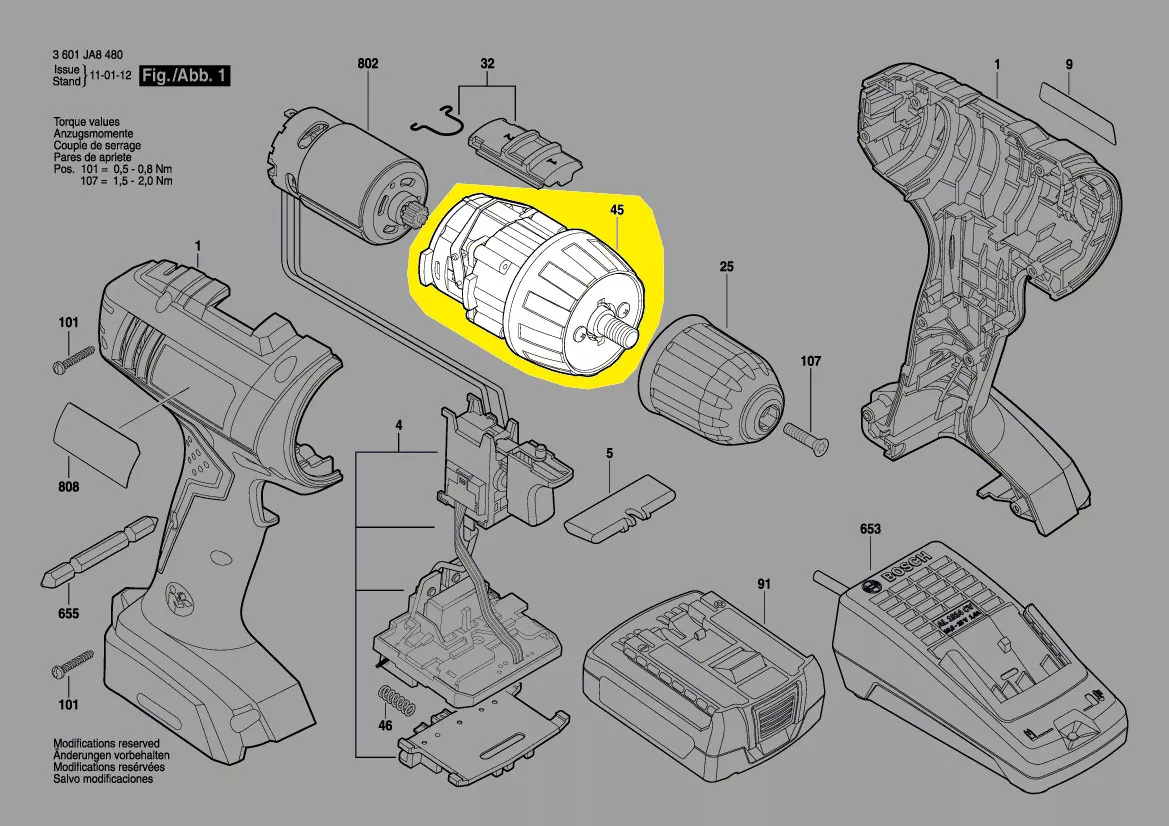 Boîte d\'engrenage planetaire réf. 2 609 199 337 Bosch